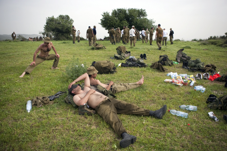 Israeli reserve soldiers during training in Noerthern Israel