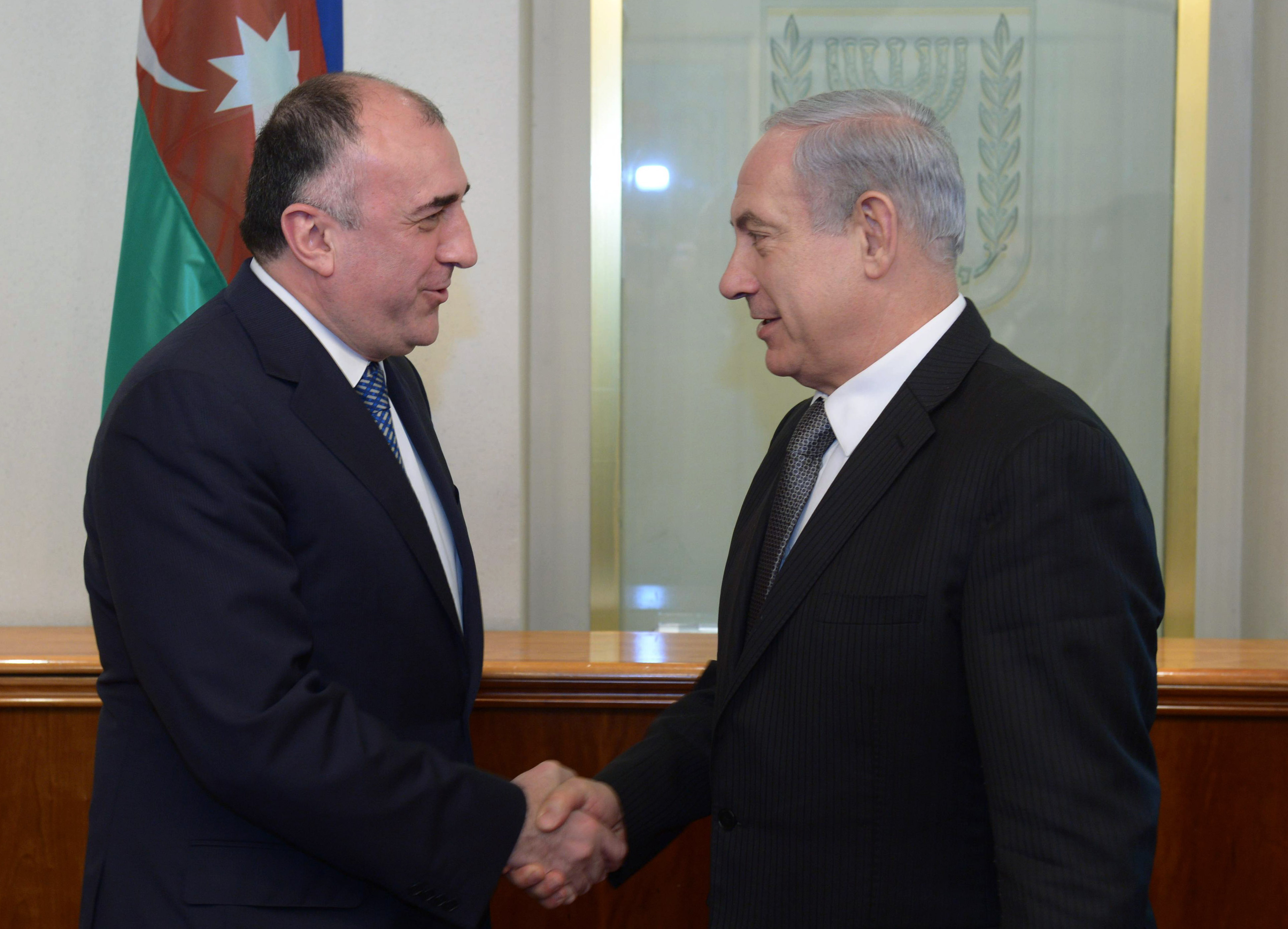 An excellent relationship waiting to be strengthened. Prime Minister Netanyahu with Azerbaijan Foreign Minister Elmar Mammadyarov. Photo: Amos Ben Gershom/GPO/Flas90