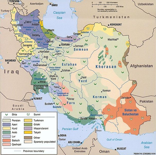 A hard center with vulnerable edges. An ethnic map of Iran.